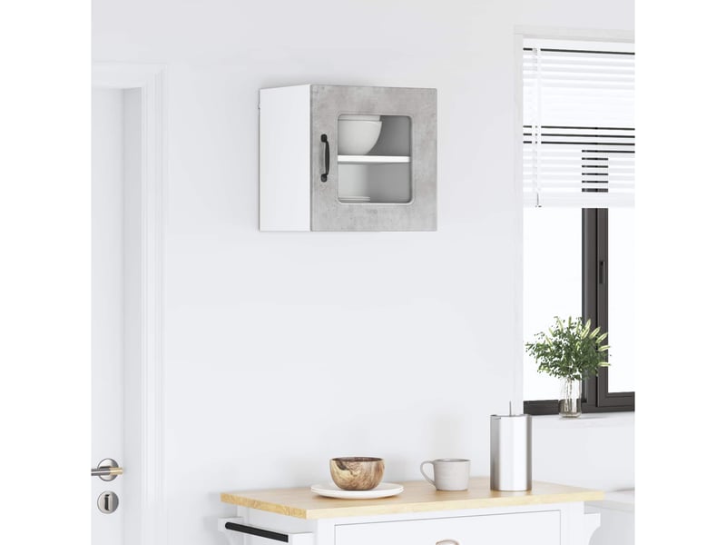  Meuble mural de cuisine | armoire de cuisine gris béton 40x31x40cm shl5073  - Conforama D