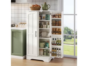 Buffet rangement 120x60x40 cm, meuble cuisine blanc 2 portes avec étagère ajustable et éclairage led sensoriel, idéal petit espace