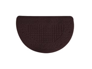 Paillasson demi-rond en polyester - 48 x 78 cm - brun café foncé