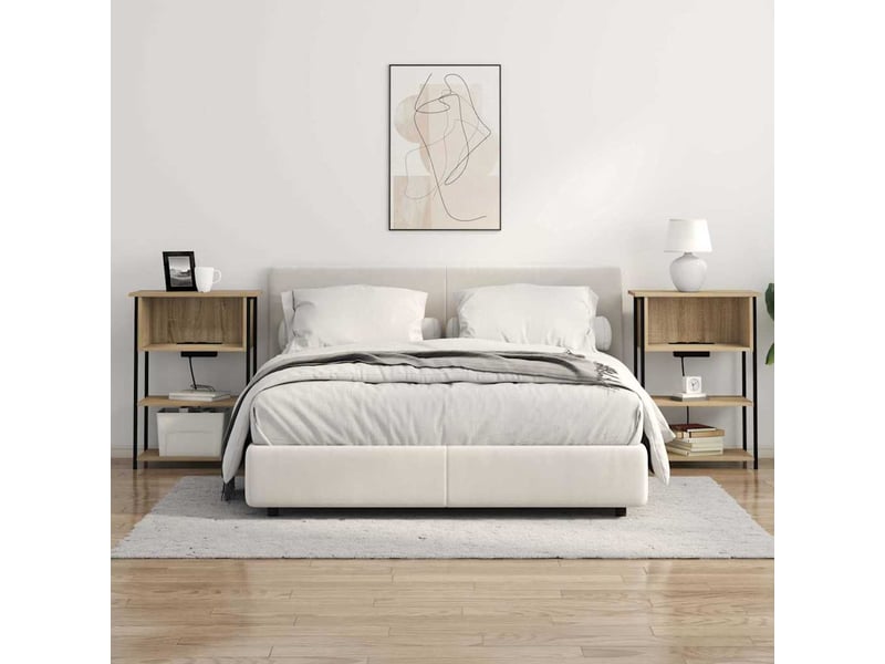  Table de chevet - cabinet de chevet - table de nuit chêne sonoma 55 x 31 x 76 cm  - Conforama C