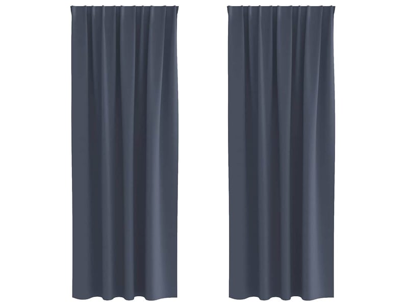  Lot de 2 rideaux occultants, rideaux black-out avec anneaux anthracite 225 x 140 cm cf44552  - Conforama A