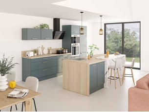 Cuisine sur mesure en kit <strong>Kiwi</strong> Vert pastel fabriquée en France