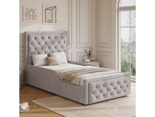 Lit coffre 90x200 cm <strong>KORFEE</strong>  <strong></strong> coloris gris