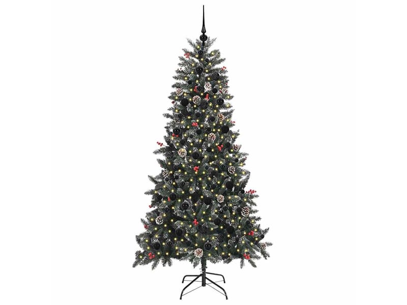 Sapin de noël - arbre de noël artificiel vert 210 cm pvc, plastique et acier - Conforama C