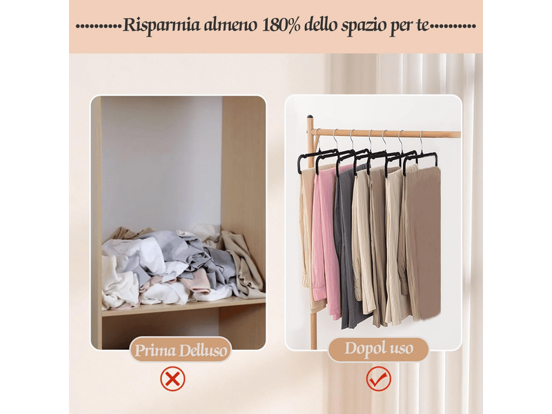 Lot de 10 cintres antidérapants en velours, longueur 35 cm, crochet pivotant à 360 degrés, gain de place, pour pantalons, jeans, foulards, robes, noir - Conforama D
