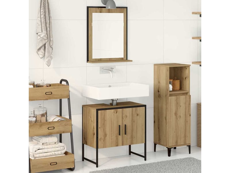  Ensemble de mobilier de salle de bain 2 pièces marron cf64230  - Conforama B