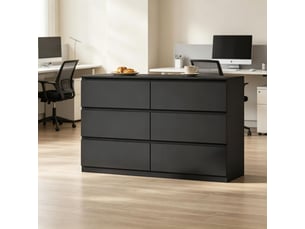 Buffet   6 tiroir(s) <strong></strong> <strong></strong> - 120 cm coloris noir 