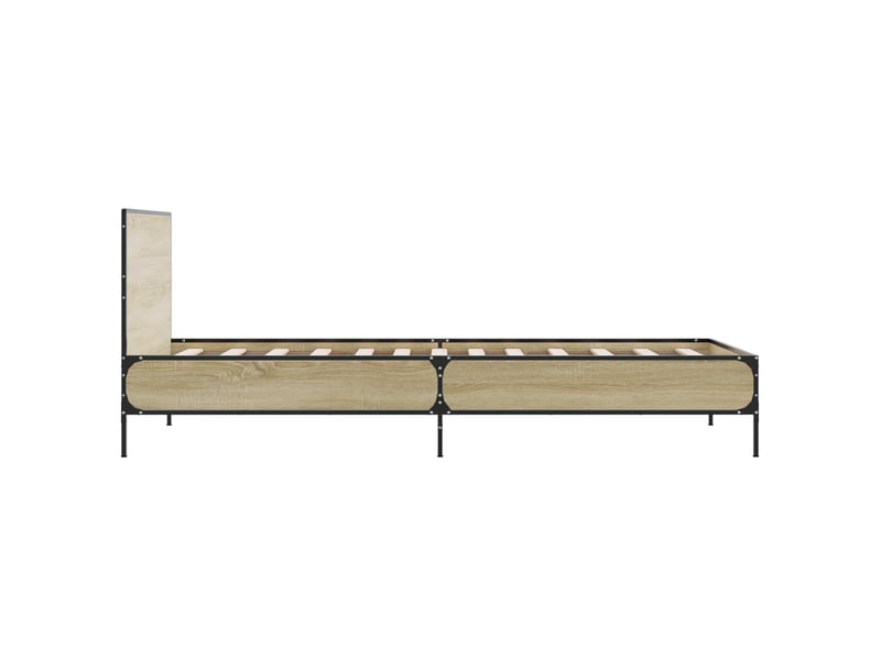  Lit simple- lit adulte -  cadre de lit avec tête de lit chêne sonoma 80 x 200 cm  - Conforama D