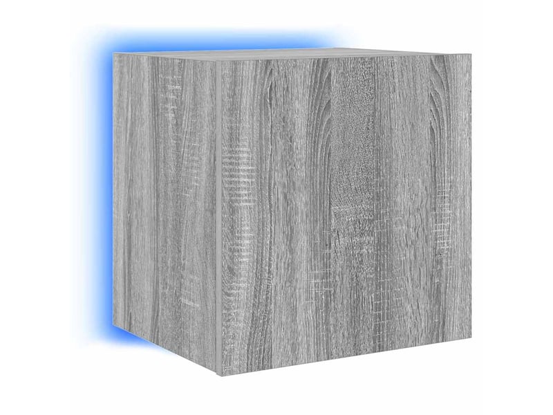  Meuble tv - banc tv - meuble de rangement mural avec lumières led sonoma gris 40,5x35x40 cm  - Conforama E