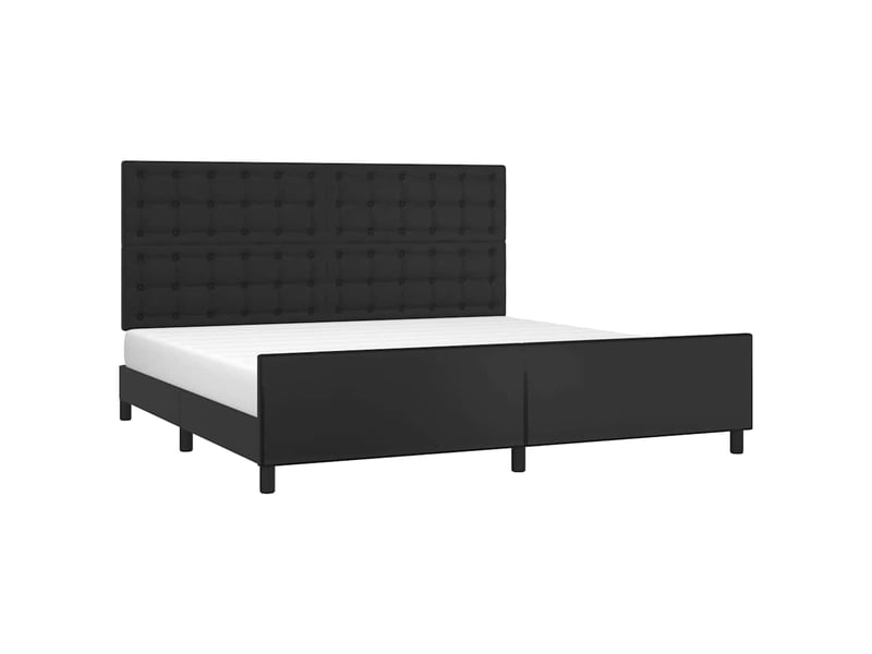  Lit double- lit adulte -  cadre de lit sans matelas noir 200x200 cm similicuir  - Conforama B