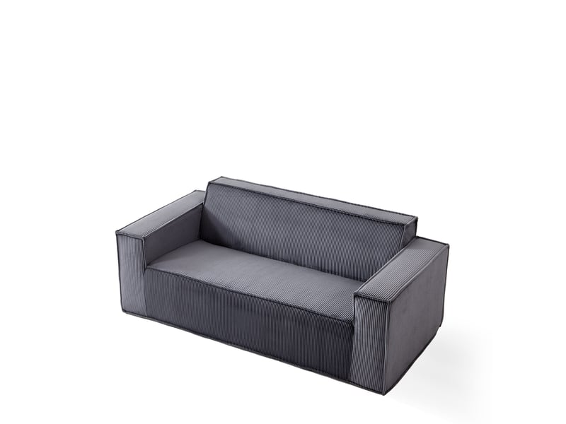  Canapé 2 places modenvie en velours côtelé gris 178 x 86 x 70 cm  - Conforama A