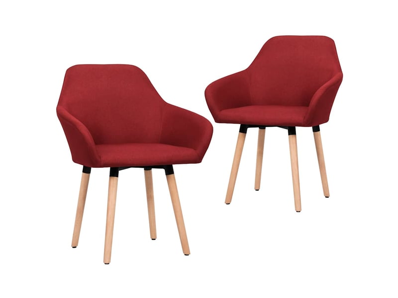  Vidaxl chaises à manger lot de 2 rouge bordeaux tissu  - Conforama D