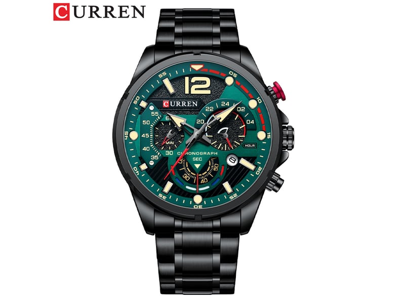 (style 4) montre homme étanche avec calendrier, grand cadran simple, montre multifonction à six aiguilles.