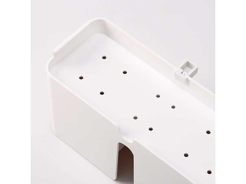  Porte-ustensiles de cuisine avec 2 ventouses et égouttoir pour couverts, éponges, brosses, grattoirs, baguettes - white  - Conforama E
