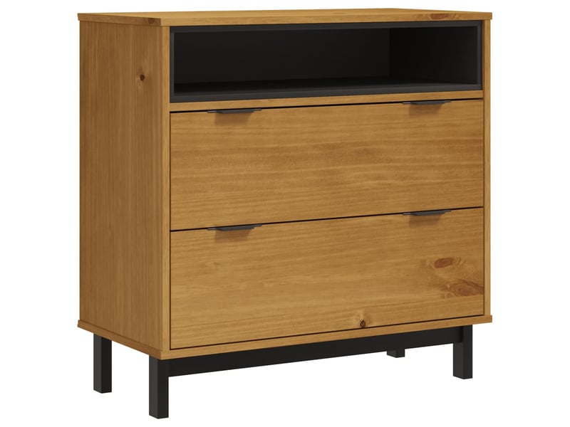  Commode chambre adulte, armoire à tiroirs flam 80x40x80 cm bois de pin massif  - Conforama A