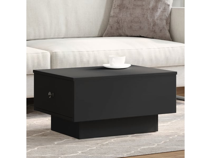 Table basse - table de salon - table à thé noir 60x45x31 cm bois d'ingénierie  - Conforama B