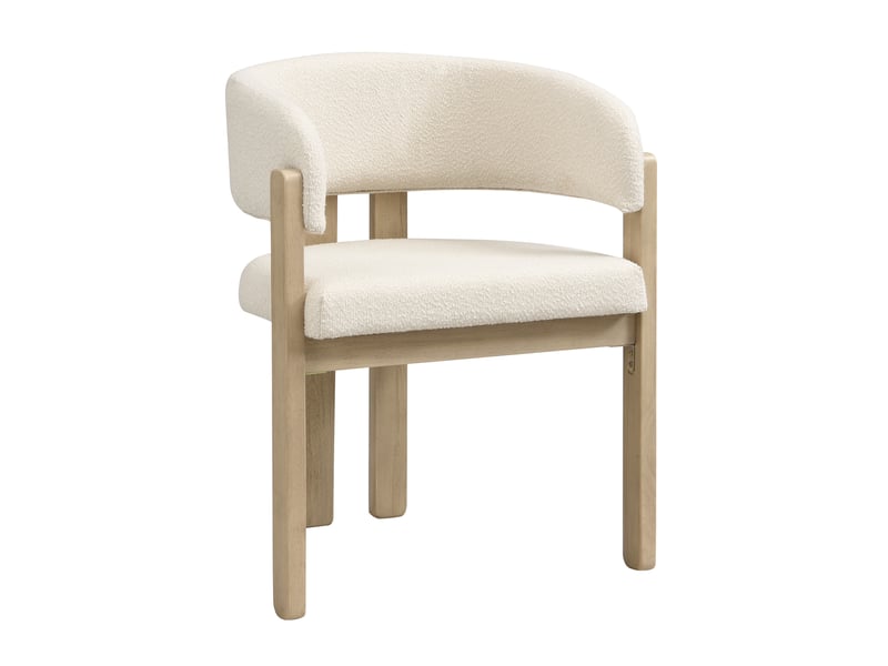  Lot de 2 chaises de salle à manger 60 x 51 x 80 cm naturel, tissu bouclette, avec accoudoirs, style moderne  - Conforama D