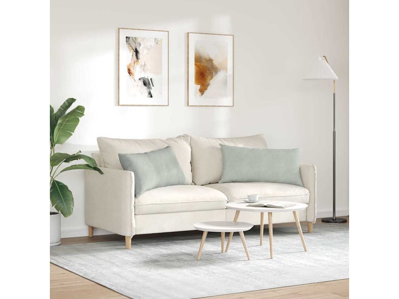  Lot de 2 coussins de canapé, coussins décoratifs gris clair 80 x 40 cm cf59077  - Conforama D