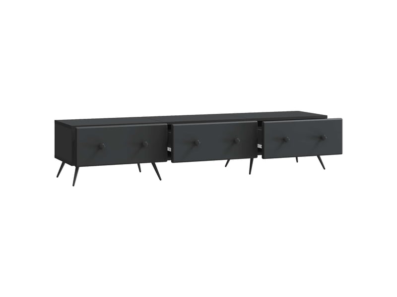  Meuble tv - banc tv - meuble de rangement avec tiroir noir 147 x 34,5 x 30 cm bois d'ingénierie  - Conforama E