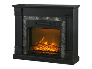 Cheminée électrique 1800 w, effet flamme 3d, thermostat, minuterie, noire 80 x 21,6 x 67,8 cm