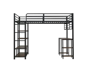 Lit mezzanine 120x200 cm <strong>OSUPNESSEE</strong> <strong></strong> coloris noir