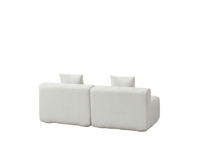  Canapé 4 places, canapé de salon, forme incurvée, pour salon, chambre, bureau, mobilier pour espace de vie, en chenille  - Conforama D