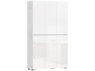 Buffet gumersindo rangement cuisine salon blanc laqué 6 portes 8 étagères