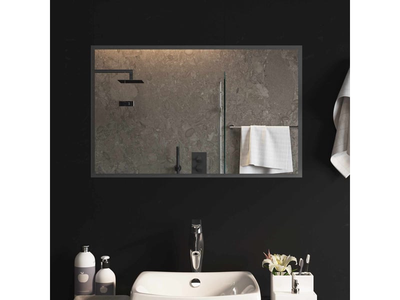 Miroir de salle de bain, miroir de toilette led transparent 80 x 50 cm verre trempé cf62616 - Conforama B
