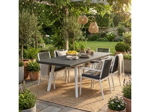 Table de salle à manger extensible effet bois 160-240x100 harmony - gris foncé