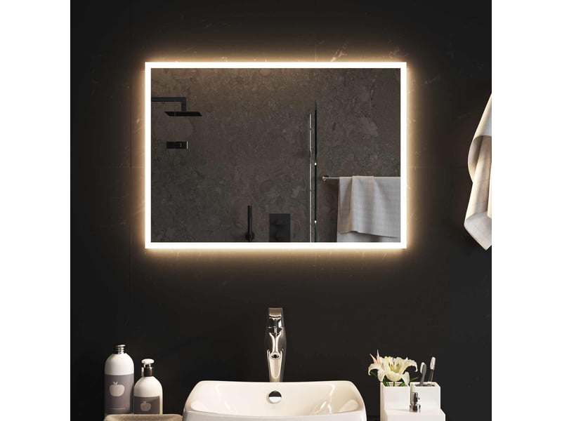  Miroir de salle de bain, miroir de toilette led transparent 70 x 50 cm verre trempé cf62605  - Conforama C