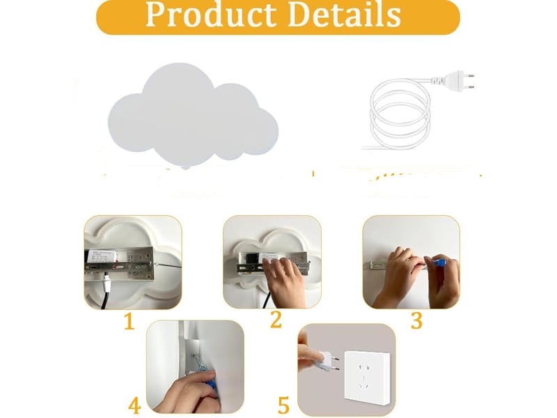  Applique murale avec interrupteur veilleuse enfant lumière chaude 6w 22x13x4cm  - Conforama A