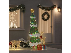 Sapin de noël, arbre de noël lumineux avec 3 boîtes-cadeaux 2d blanc chaud cf61526