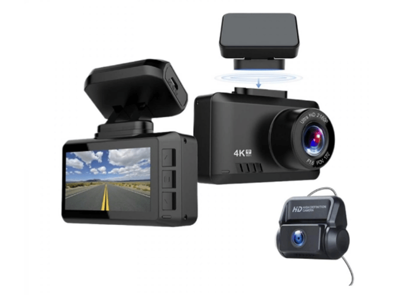  Dashcam 4k ultra hd wifi avec capteur sony imx335 – caméra embarquée voiture 170° grand angle, écran ips 2,45, vision nocturne f1.6, support magnétique et capteur g – noir  - Conforama A