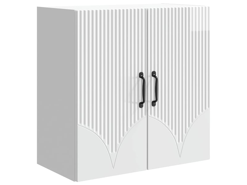  Armoire murale salon 59x31x60cm bois d'ingénierie blanc brillant shl5325  - Conforama A