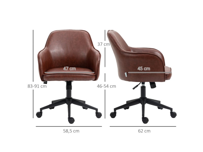 Meluos chaise de bureau réglable pivotante marron  - Conforama E