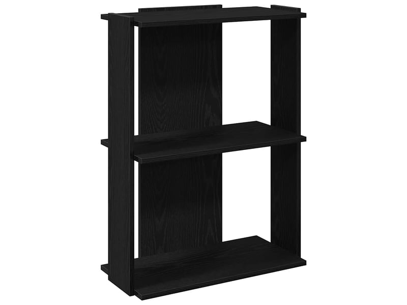  Bibliothèque à 3 niveaux, armoire à livres noir 60x30x80 cm bois d'ingénierie  - Conforama A