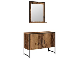 Ensemble de mobilier de salle de bain 2 pièces marron cf64231