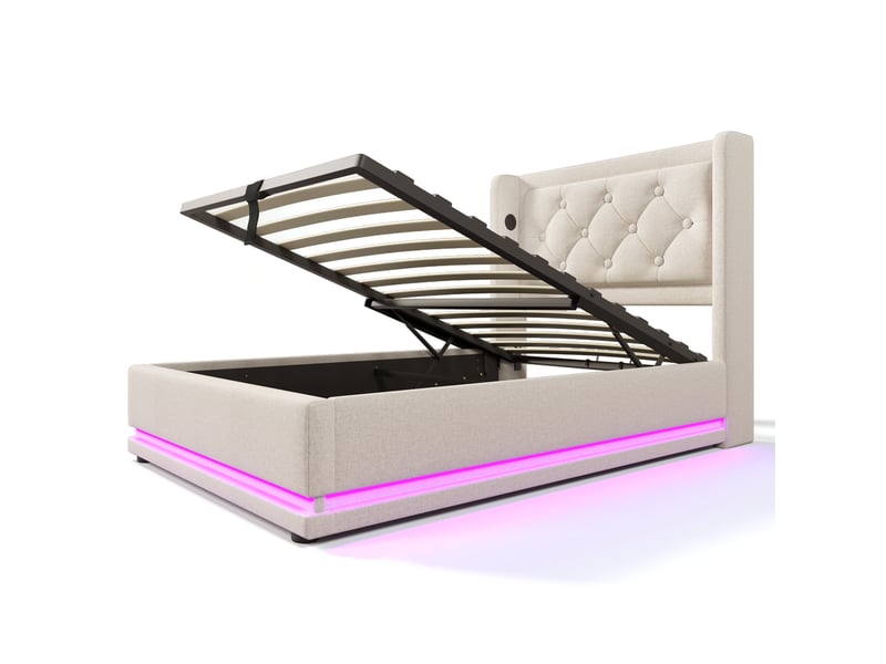  Lit gigogne 90x200 cm forme licorne avec 3 tiroirs, pu, violet, sans matelas  - Conforama R