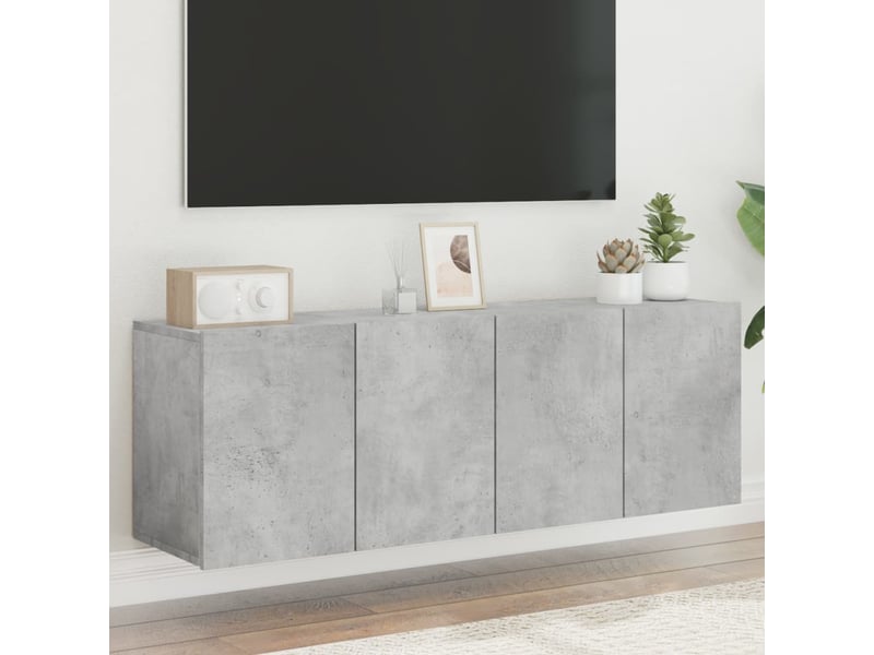  Meubles tv - banc tv - meuble de rangement muraux 2 pcs gris béton 60x30x41 cm  - Conforama B