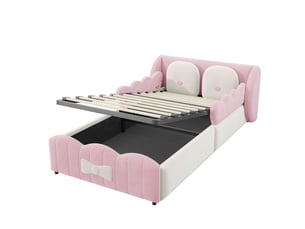 Lit coffre 90x200 cm <strong>MODENUIT </strong> <strong></strong> coloris rose