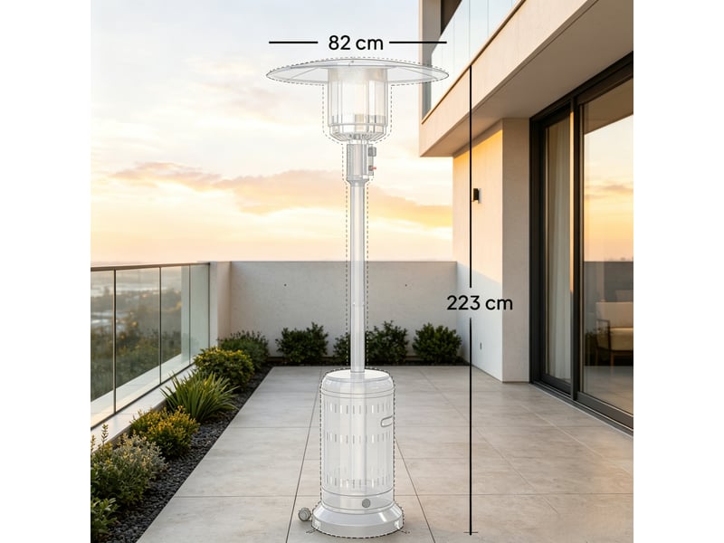  Chauffage de terrasse au gaz 11 kw, portable, puissance réglable pour extérieur  - Conforama C