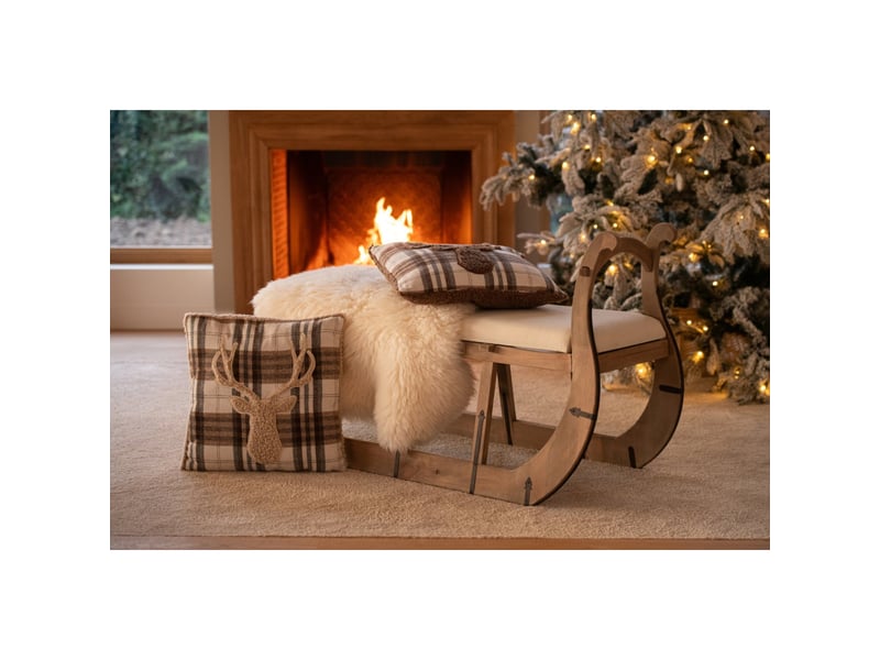  Banc traîneau en bois isaie 115cm naturel  - Conforama D