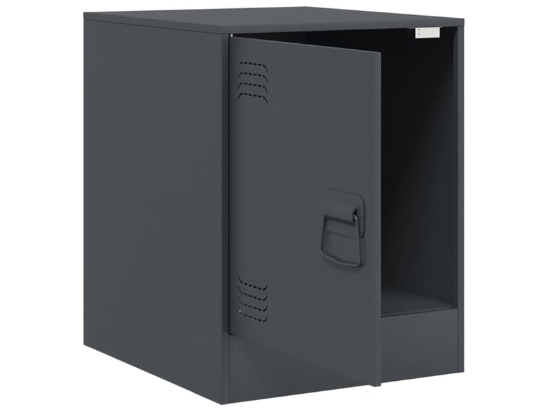  Lot de 2 tables de chevet - cabinet de chevet - table de nuit anthracite 34,5x39x44 cm acier  - Conforama E