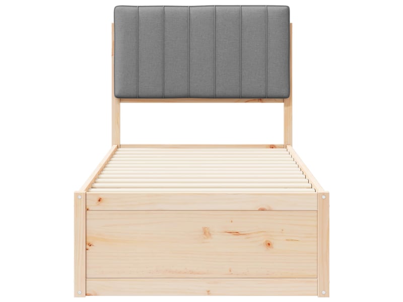 Lit simple- lit adulte - cadre de lit avec tête de lit rembourrée gris clair 80 x 200 cm - Conforama D