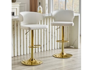 tabouret de bar assise réglable en hauteur <strong>HAUSS SPOLE</strong> - blanc hauteur d'assise 61.5 cm vendu Par paire