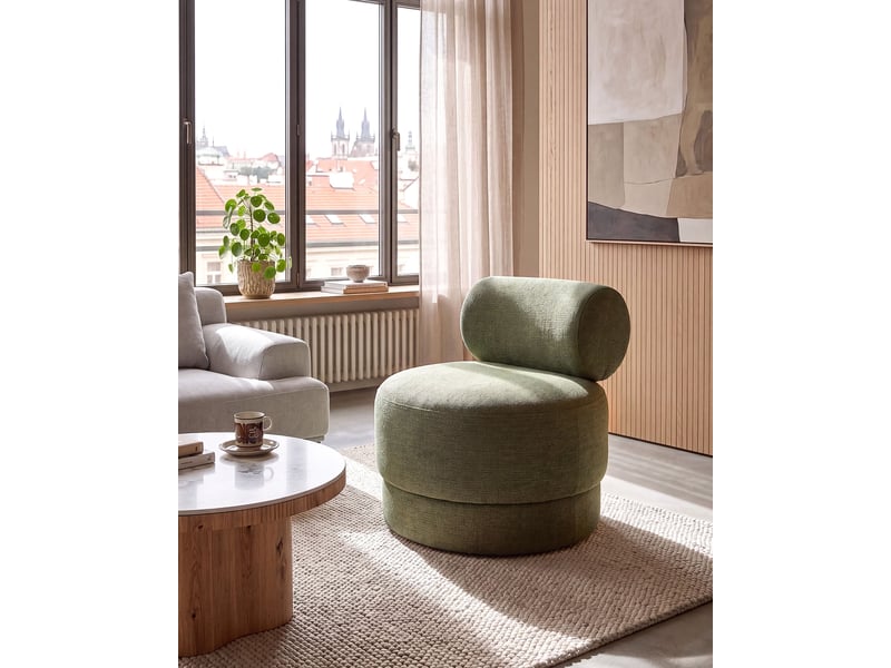  Fauteuil karvia  tissu vert  - Conforama B
