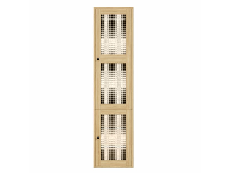  Armoire étroite 45 x 47 x 200 cm avec 1 porte, 1 penderie et 3 tiroirs, façade en cannage rotin, meuble moderne à porte battante pour chambre, salon ou entrée OPULERANE TRADING LTD - Conforama A
