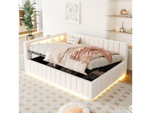 Lit gigogne 140x200 cm <strong></strong>  <strong></strong> coloris beige
