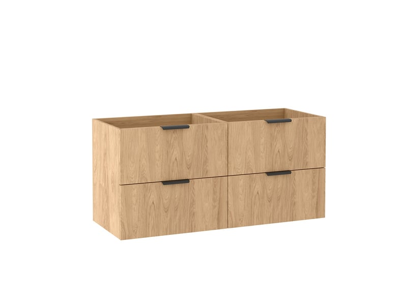  Meuble sous vasque suspendu luna effet chêne hikora 120 cm  - Conforama A