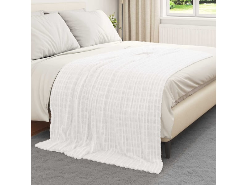  Couverture jetée de canapé 6 pcs blanc 200x150 cm 4.5 kg toison  - Conforama C